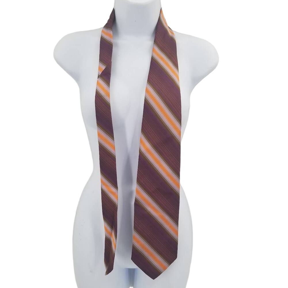 Vintage Towncraft JCPenney Purple striped Men's Neck Tie Necktie Multicolor 60s